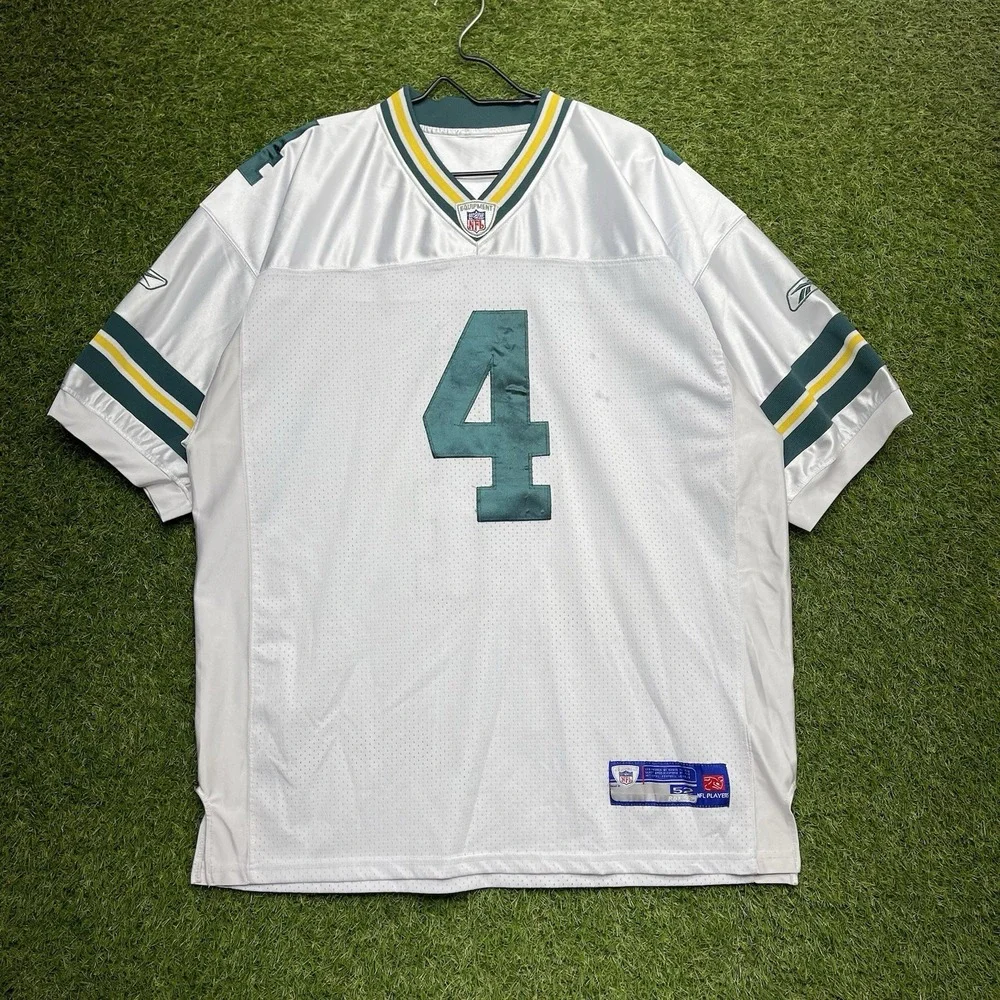Green Bay Packers Reebok Jersey Mens XL 52 NFL Equipment Brett Favre #4 White